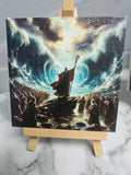 Moses Opens the Red Sea – 4x4 Mini Canvas