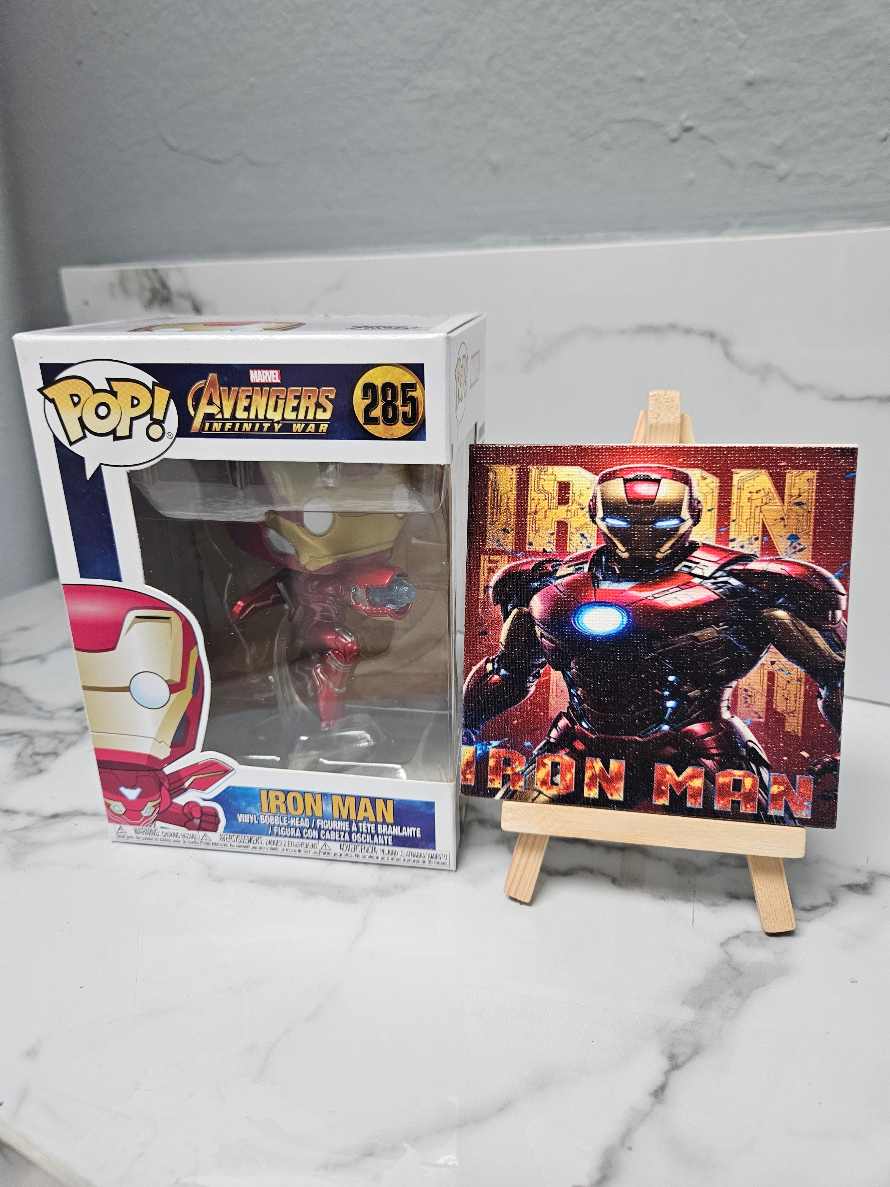 Iron Man Collector Set – Funko Pop + Canvas Art